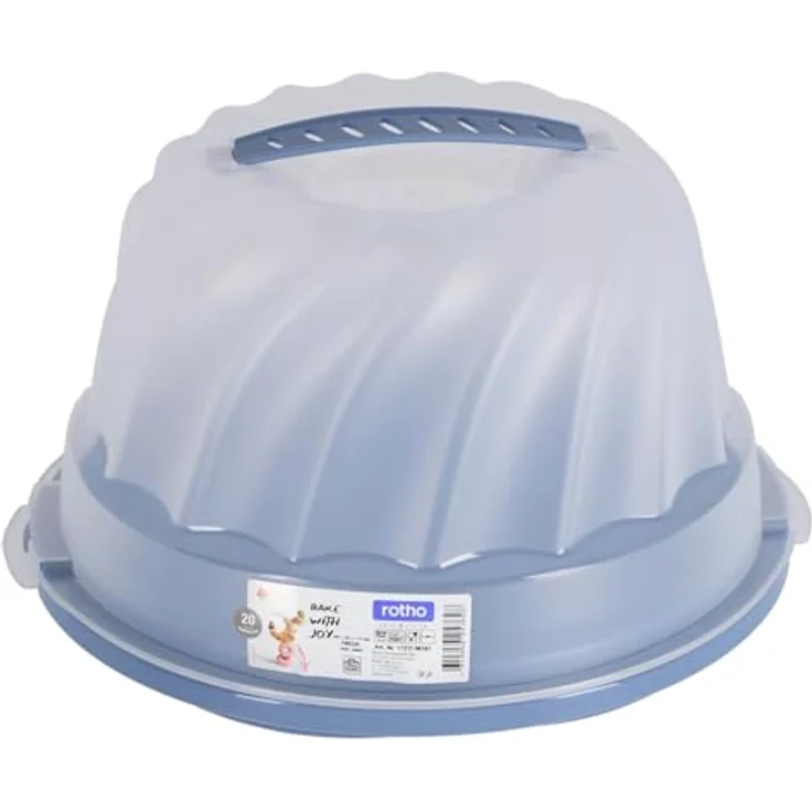 Rotho Cakedoos Tulband Fresh Horizon, Lebensmittelaufbewahrung in Blau – Bild 3