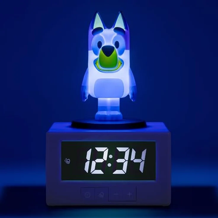 Paladone Bluey Kinderwecker, Digitaler Wecker mit Nachtlichtfunktion und Snooze Modus, batteriebetrieben – Bild 5