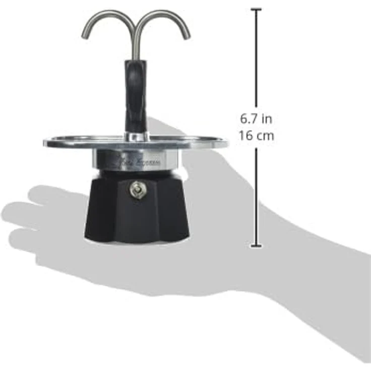 Bialetti MINI EXPRESS R 2 Tassen Espressokocher, 90 ml, schwarz – Bild 3