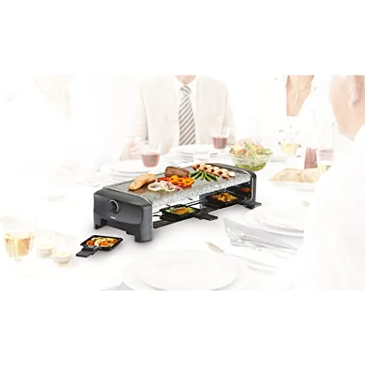 Princess Raclette Steingrill - für bis zu 8 Personen mit 8 Pfännchen und regelbarem Thermostat, 162830 – Bild 4