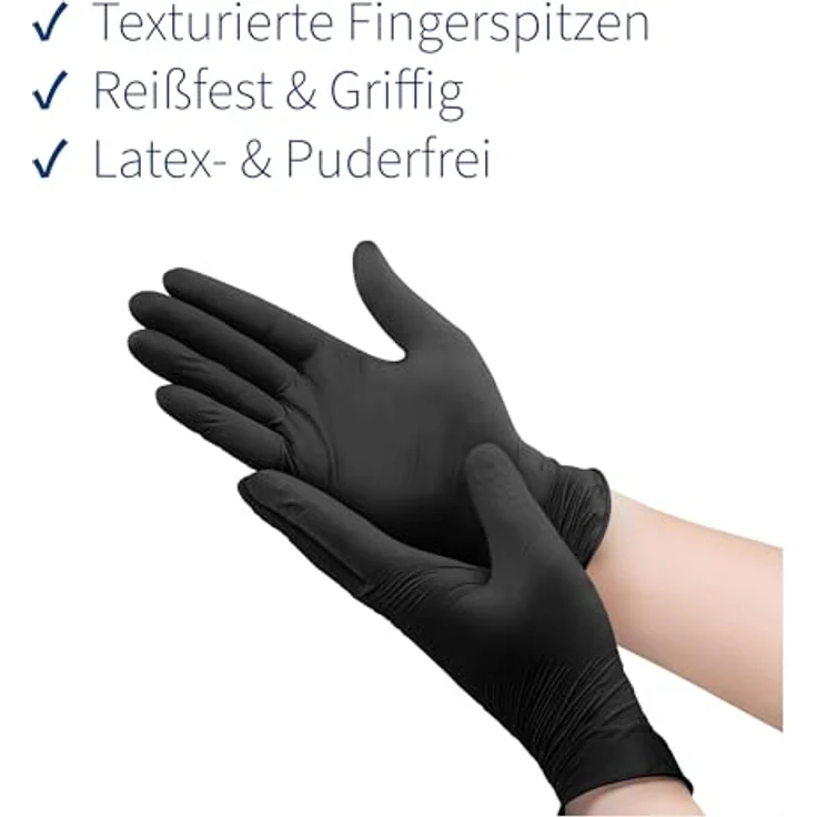Abena Nitril Handschuhe Classic Sensitive black S – Bild 4