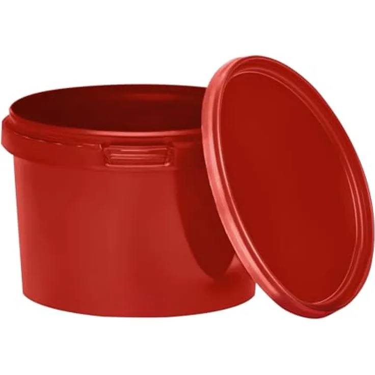 BenBow Eimer mit Deckel 0,5l rot - lebensmittelecht, luftdicht, auslaufsicher