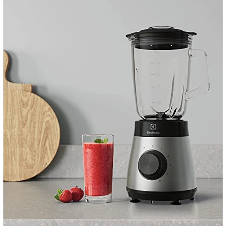 Electrolux E4TB1-6ST Standmixer, 800 Watt, 1,5 Liter, Pulsfunktion, Eis-Crusher, Drehregler, silber, schwarz - Preisvergleich – Bild 5
