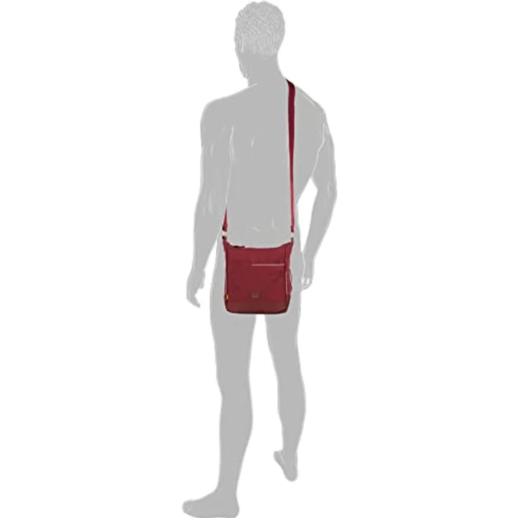camel active City Herren Umhängetasche Crossbody Bag Mittelgroß Rot, Recyceltes Nylon, Reflektierende Details – Bild 3
