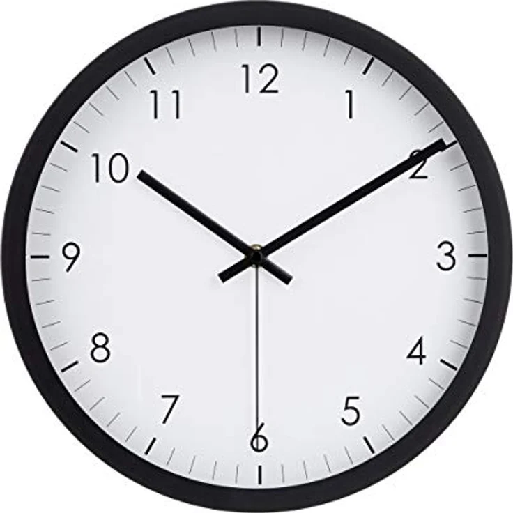 Amazon Basics - Rund Wanduhr, traditionelles Design, 30,5 cm, schwarz – Bild 1