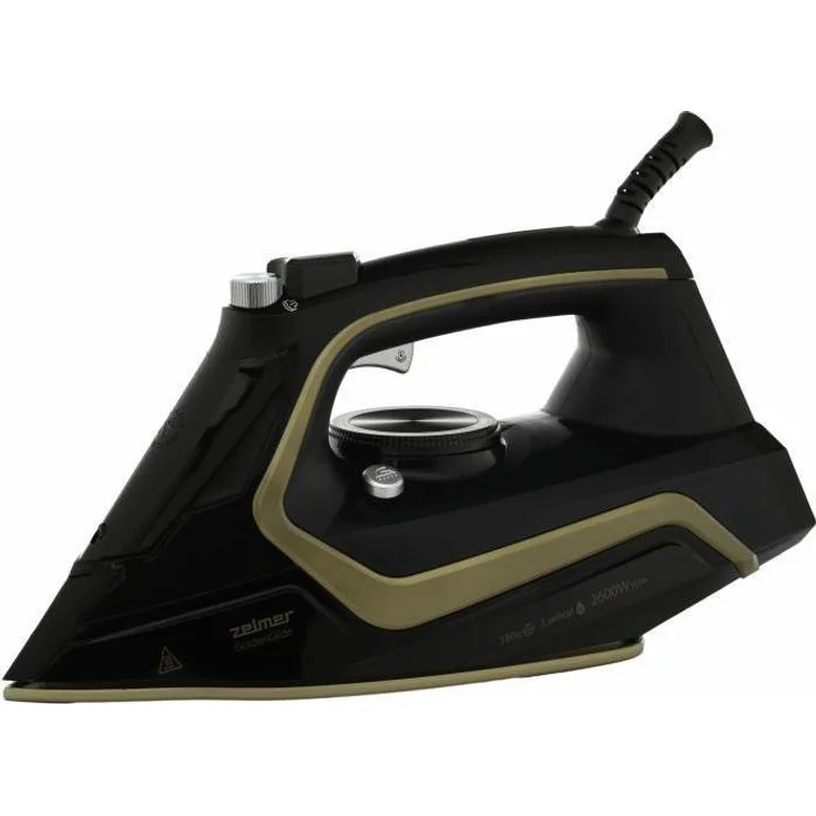Zelmer ZIR2620 GoldenGlide, Dampfbügeleisen mit 2600 Watt, keramischer Sohle und vertikaler Dampffunktion, Gold-Schwarz