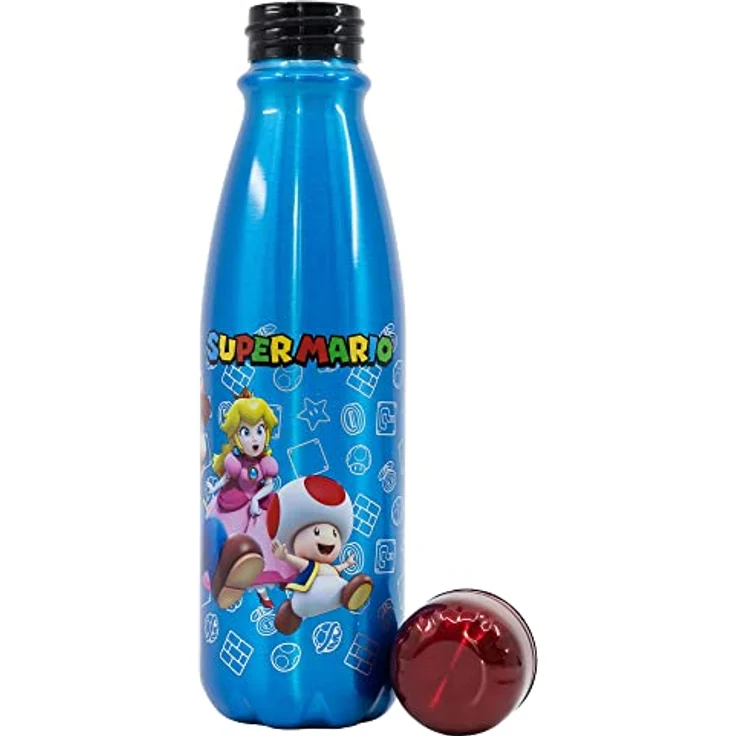 Super Mario Aluminium Trinkflasche 600 ml, auslaufsicheres Design für Kinder – Bild 3
