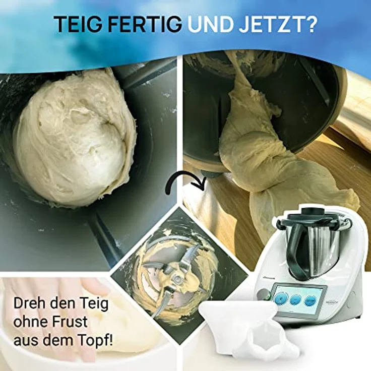 Mix-Slider ® Teiglöser Teigblume für Thermomix, Zubehör für Vorwerk Küchenmaschine TM5 + TM6 3D gedruckt Made in Germany (Weiß) – Bild 3