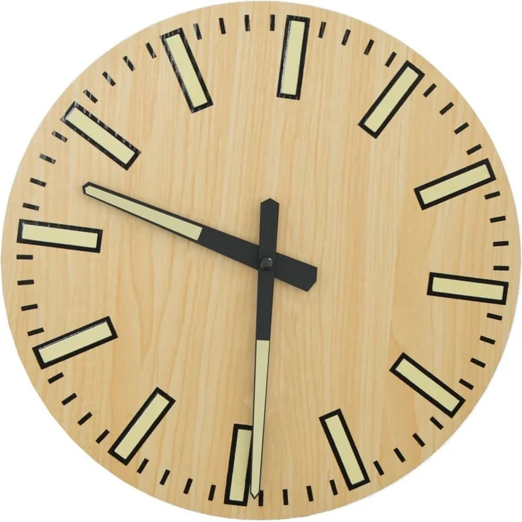vidaXL Wanduhr Wanduhr mit Leuchtendem Skala und Zeiger Gelb Ø30 cm, Leuchtende Skala, geräuschlos, leicht ablesbar