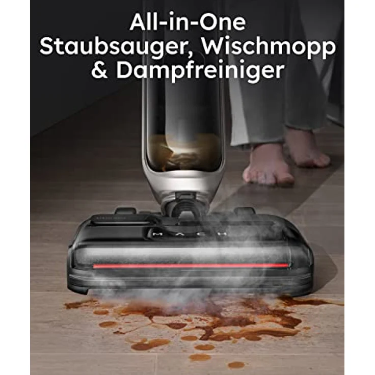 eufy MACH V1 Ultra, Kabelloser All-in-One Stabstaubsauger mit Dampfwischer, SteamWave™, Always-Clean Mop™, 3-fache Selbstreinigung, Eco-Clean Ozon, Tesla Valve Mixing, Jetblades™ Kinder und Haustiere – Bild 2