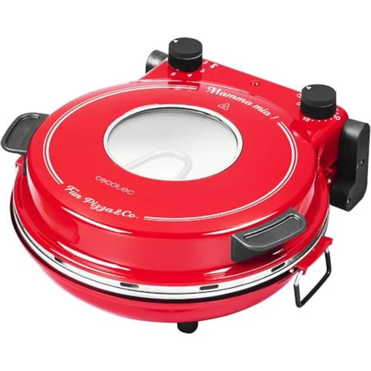 Cecotec Electric Pizza Oven with Window Fun Pizza&Co Mamma Mia Vista, 1200 W, 30 cm Diameter, 420℃ Max Temp, Adjustable Thermostat, Ceramic Stone Plate, 15 min Timer - Cecotec Fun Cooking Pizzaofen, 1200 W, Keramik-Stein-Kochfeld, Sichtfenster – Bild 2
