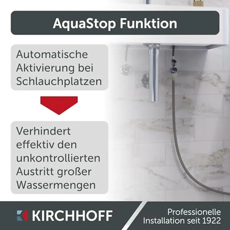 Kirchhoff Sicherheits-Zulaufschlauch 24,2 mm (3/4 Zoll IG) x 1,5 m, robustes Waschmaschinen-Zubehör mit integriertem Sicherheitssystem – Bild 6