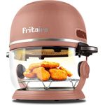 Fritaire Carbon8 Fritaire Heißluftfritteuse, selbstreinigende Glaschüssel mit 6 Kochfunktionen, weiß