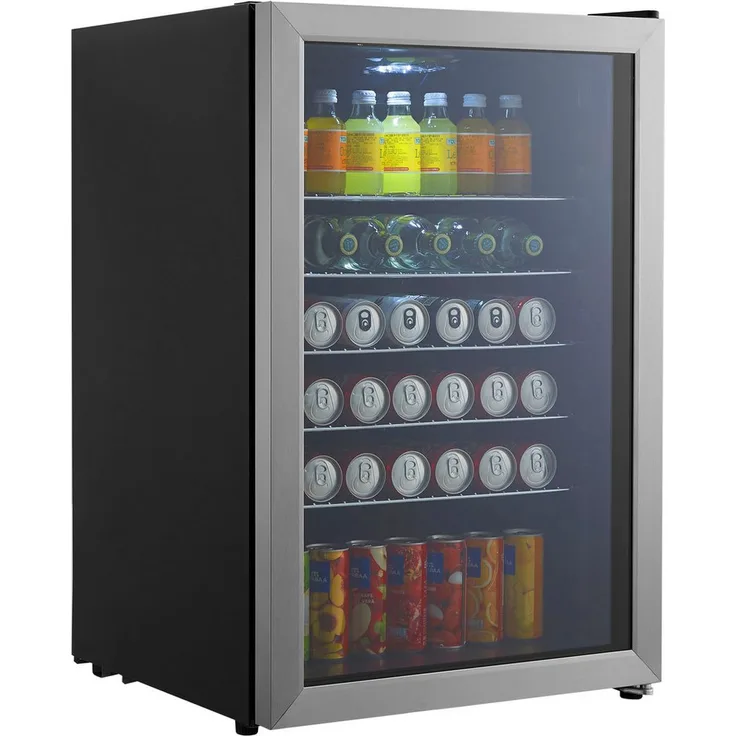 Hanseatic Getränkekühlschrank HBC115ECBH, 84,5 cm hoch, 54 cm breit, energiesparend, 6 Ablageflächen, LED-Innenbeleuchtung