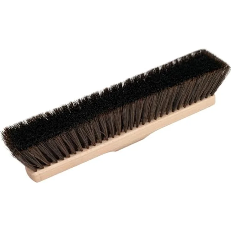 Prima-Online Holz Besenkopf Hausbesen mit Stiel, 35 cm Breite, 22 mm Gewinde, wahlweise 120 cm oder 150 cm Stiellänge, PET-Borsten in braun/schwarz – Bild 3