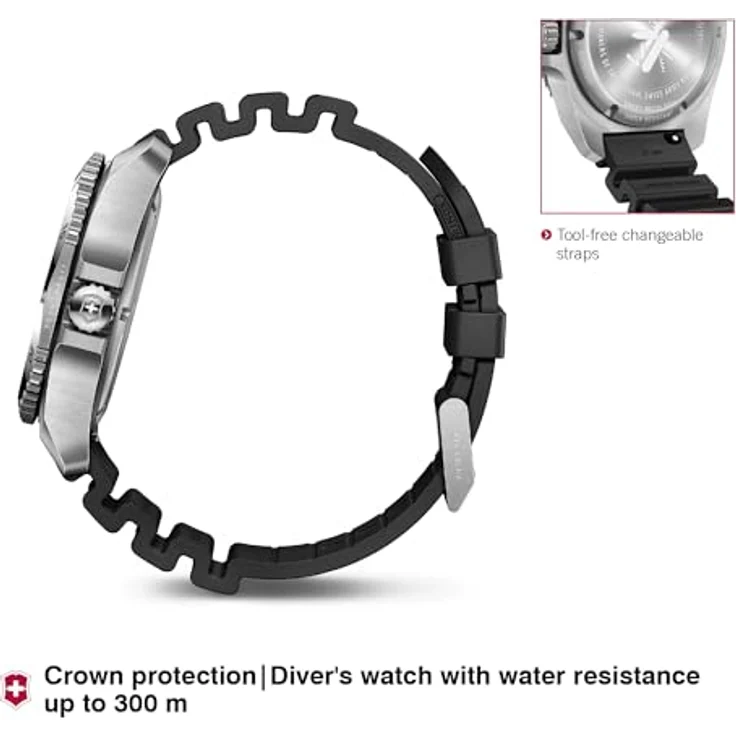 Victorinox Herren Armbanduhr Dive Pro Ø 43 mm, Swiss Made, Wasserdicht bis 300 m, Saphirglas, Schwarz – Bild 3