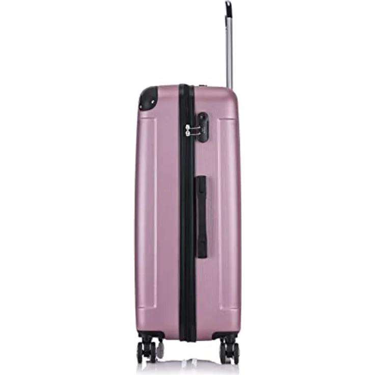 Flexot® F-2045 Koffer, Hartschale (3tlg. Set, Rosa) Zwillingsrollen Bordcase Suitcase Reisekoffer Trolley, elastisch und leicht – Bild 3