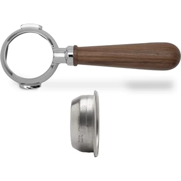 Lelit PLA580W LELIT58 Bodenloser Siebträger für die Wood-Linie, Rostfreier Stahl, Griff aus Feinem Walnussholz, 58.55mm – Bild 2