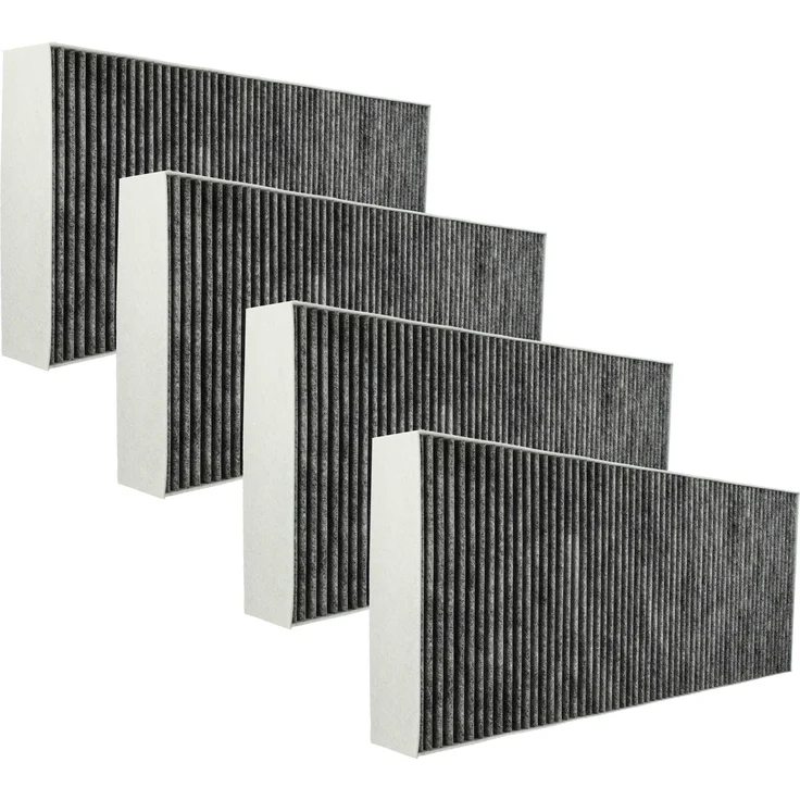 vhbw Aktivkohlefilter 4er Set kompatibel mit Siemens LZ46810, LZ46830 - 46 x 19,1 x 5 cm, schwarz / weiß, für optimale Umluftfilterung