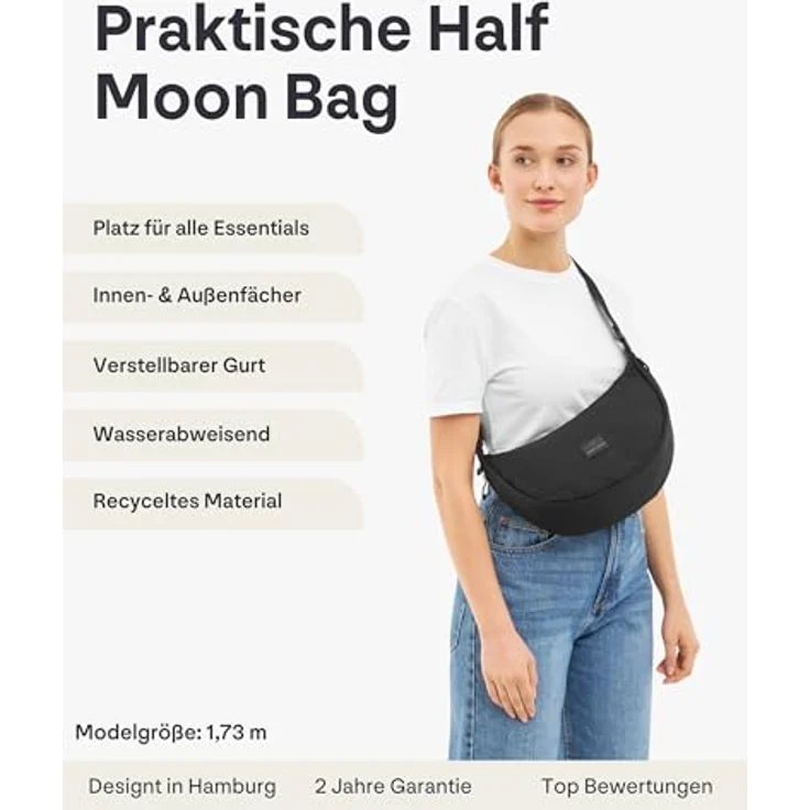 Johnny Urban Ally Umhängetasche M, 33 cm, braun, 100% Polyester, praktische und stilvolle Tasche – Bild 2