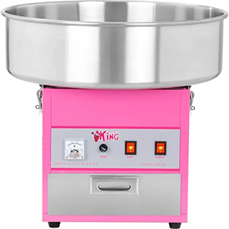 Royal Catering RCZK-1200E Zuckerwattemaschine Cotton Candy Machine mit Abdeckhaube Spuckschutz (Ø 52 cm, 1.200 W, 1 Einheit / 60 s, inkl. Zubehör) Pink – Bild 3