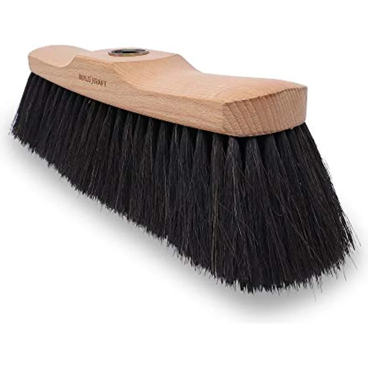 Zimmerbesen Rosshaar schwarz 28 cm | Stuben-Besen mit Gewinde aus Buchenholz FSC 100% | Kehrbesen Made in Germany (1, Stubenbesen Rosshaar)