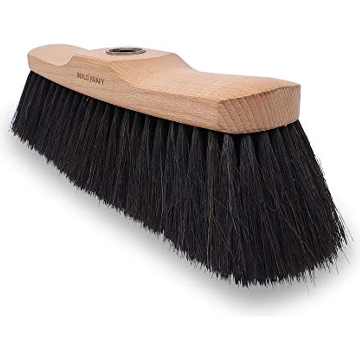 Zimmerbesen Rosshaar schwarz 28 cm | Stuben-Besen mit Gewinde aus Buchenholz FSC 100% | Kehrbesen Made in Germany (1, Stubenbesen Rosshaar) – Bild 1