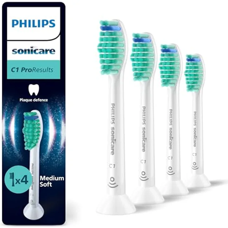 PHILIPS Sonicare C1 ProResults, Original Ersatzbürstenköpfe, Weiß, 4er-Pack