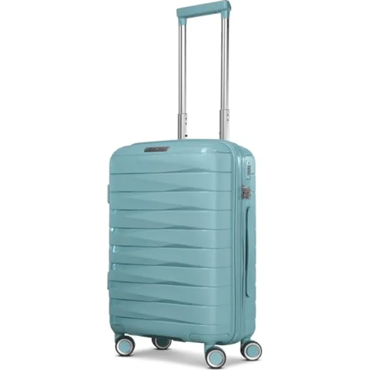 Franky Kabinen-Koffer London Serie, 36L Handgepäck Trolley aus Polypropylen mit 4 Doppelrollen und Zahlenschloss, 36 x 20 x 55 cm
