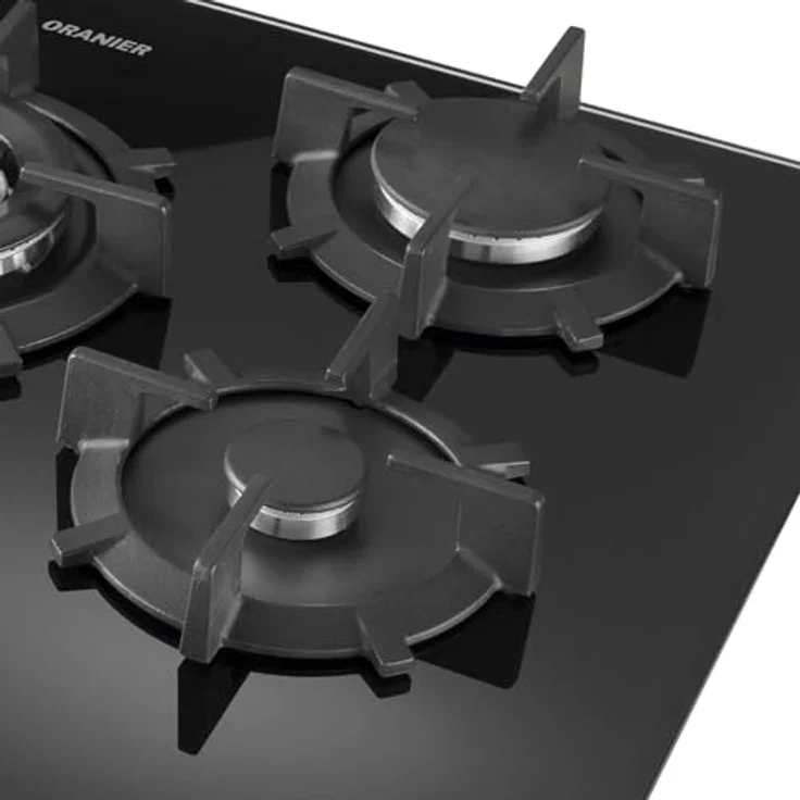 Oranier GKH740 Gaskochfeld autark, 75 cm breit, Glaskeramik, 5 Kochstellen, Design Drehknebel, schwarz – Bild 5