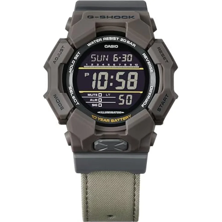 Casio G-Shock Classic Digital-Herrenuhr, braun, digitale Anzeige, Alarm, Stoppuhr, Beleuchtung, Quarzwerk, Kunststoffarmband – Bild 7