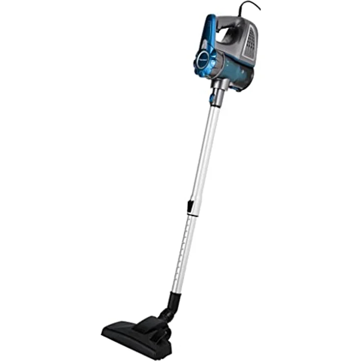 Bestron Beutelloser Handstaubsauger mit Stab, Aktionsradius: 6,5 m, Kapazität: 0,6 l, 600 Watt, Rot-Grau – Bild 2