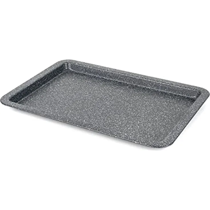 Salter BW07033EU7 37cm Backblech Rechteck, Karbonstahl, Megastone antihaftbeschichtet, leicht zu reinigen, ofenfest bis 220 Grad Celsius/Umluft Stufe 7, BPA/PFOA-frei, Backofen für battenburg, Gebäck