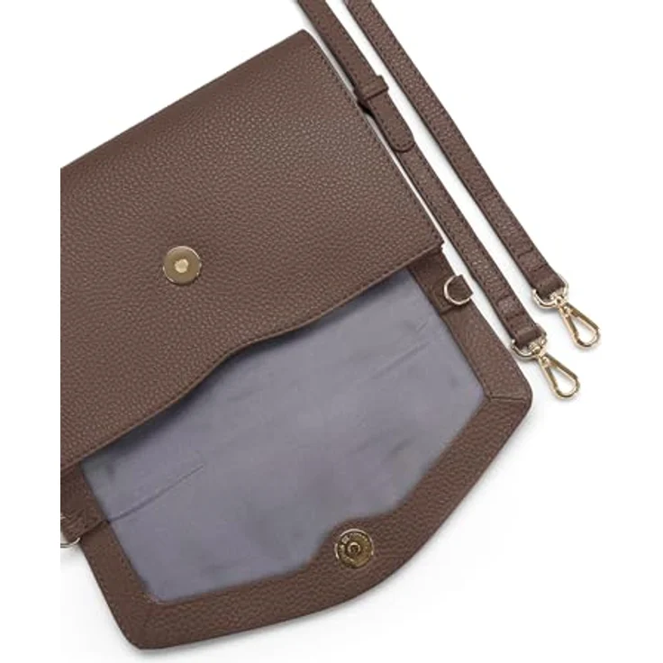 Lazarotti Bologna Leather Clutch Umhängetasche, 100% Leder, 23 cm, grau – Bild 4