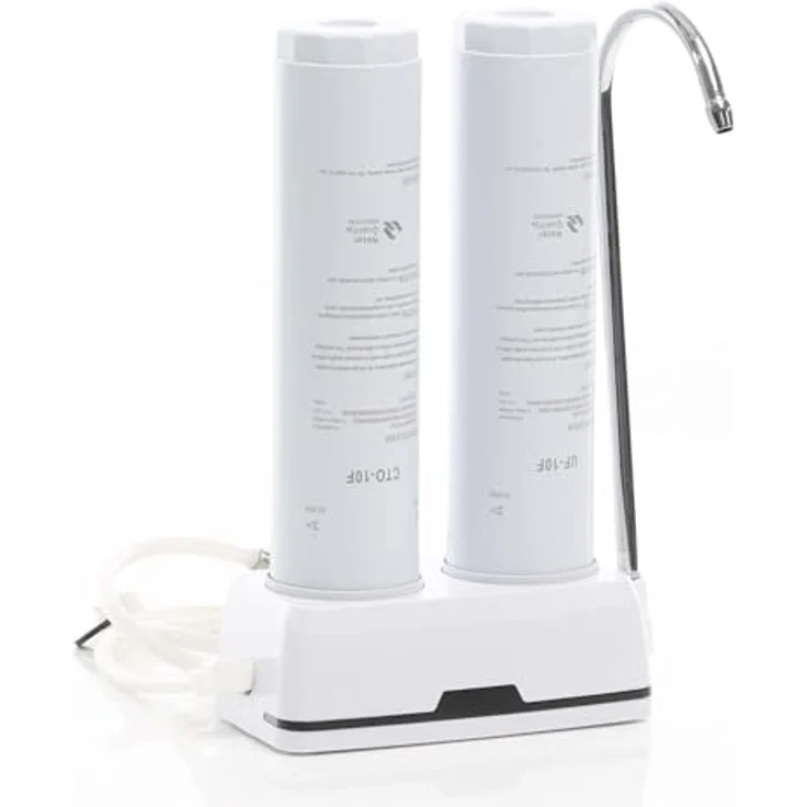 Naturewater NW-2-CTOUF, 2 Stufen Counter Top Wasserfilter mit 5 µ Aktivkohleblock und Ultrafilter, inkl. Universaladapter und Wasserhahn – Bild 1