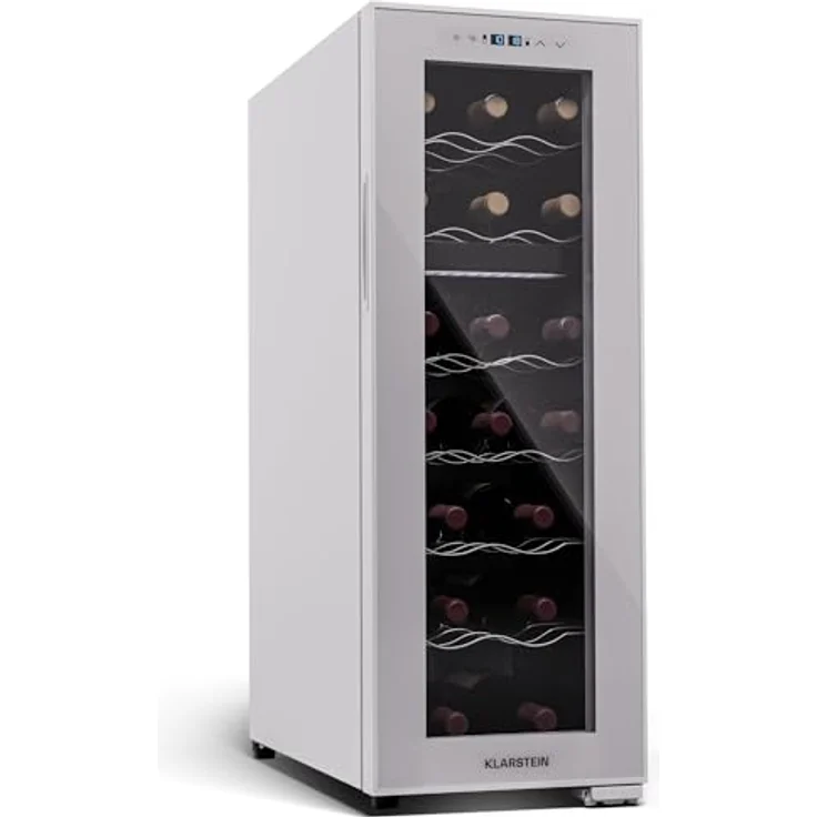 Klarstein Shirley 15 Uno Weinkühlschrank, 15 Flaschen, 5 - 20 °C, Touch-Display, Retro-Design – Bild 1