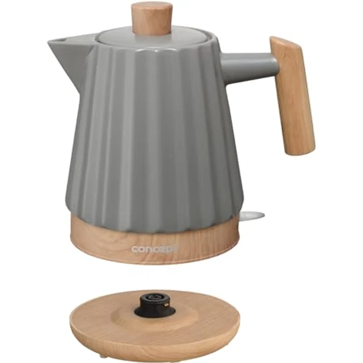 Concept Elektrischer Keramik-Wasserkocher 1,5L mit STRIX-Anschluss 1500W | Verdeckte Heizelemente, Sedimentfilter, Dreifacher Schutz, Rutschfeste Basis, 360° Drehbar (Dunkelgrau) – Bild 4