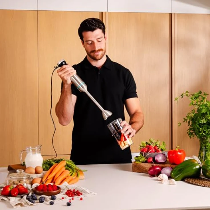Cecotec Handmixer Power Pulsar 2300MAX, 2300W, 4 Edelstahlklingen, XL-Fuß, 700 ml BPA-freier Becher mit Deckel, Zerkleinerer und Schneebesen – Bild 5