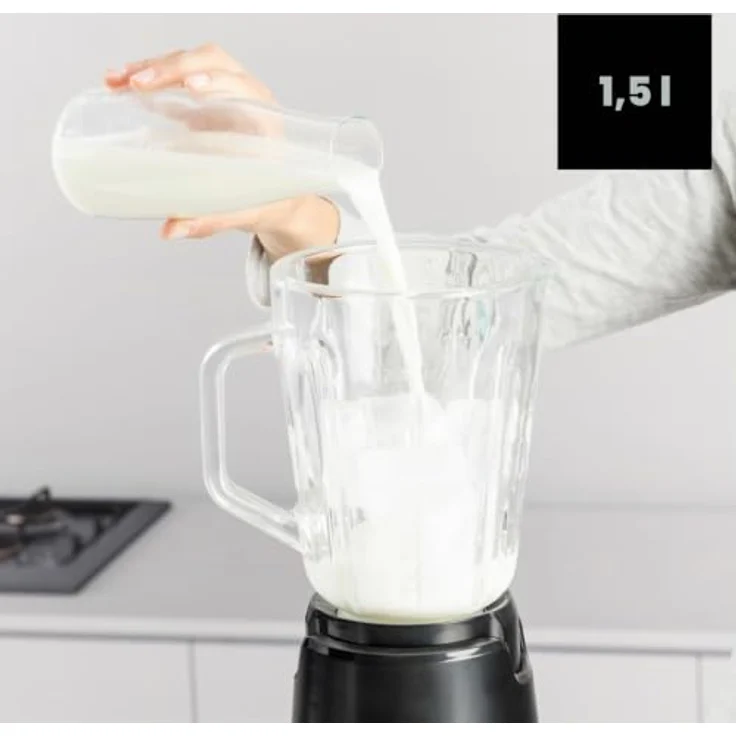 Taurus MAGNUM PRESS 1500, Tischplatten-Mixer mit 1500 W, Edelstahlklingen und 1,5-Liter-Glasbehälter, Schwarz – Bild 3