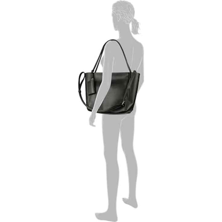 TOM TAILOR Shopper Zip Shopper Set, 2-tlg. in Schwarz mit abnehmbarem Schulterriemen und Utensilientasche – Bild 3