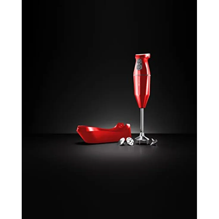 Esge 95102 Zauberstab Cordless Stabmixer, Sleep-Funktion, inkl. Multimesser, Schlagscheibe, Quirlscheibe, Ladestation, rot – Bild 6