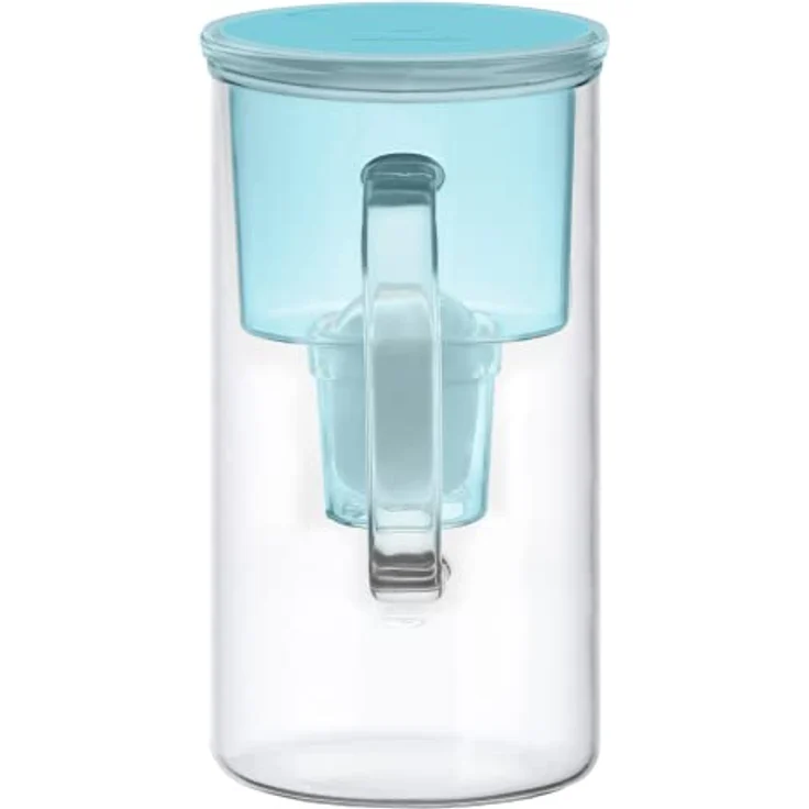 Wessper Crystaline 3L Wasserfilterkanne aus Glas, Inkl. 1 AquaMax Filter, Reduziert Kalk und Chlor, Minze – Bild 3