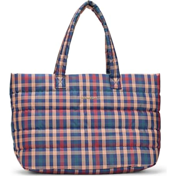 Mandarina Duck Tartan Shopper Tasche, 42 cm, rot, 100% Polyester, praktische Größe