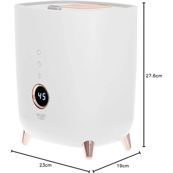 Adler Ad 7972 Ultraschall-Luftbefeuchter, LED-Display, Touch-Tasten, Aromatherapie, 4,0 Liter - Durchsichtig – Bild 10