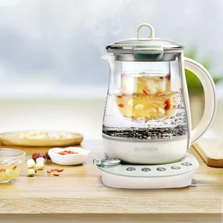 Buydeem Teapot Multi Function Beverage Maker K1594T, 1,5 Liter Teekocher aus Edelstahl in Cozy Greenish – Bild 3