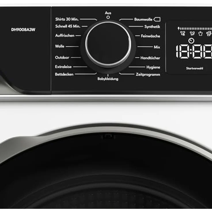 MOCTOR Wärmepumpentrockner DH9008A3W, 8 kg, 15 Programme, WI-FI VeeZyApp, Zwei-Wege-Schleudern, Startzeitauswahl, LED-Display – Bild 3