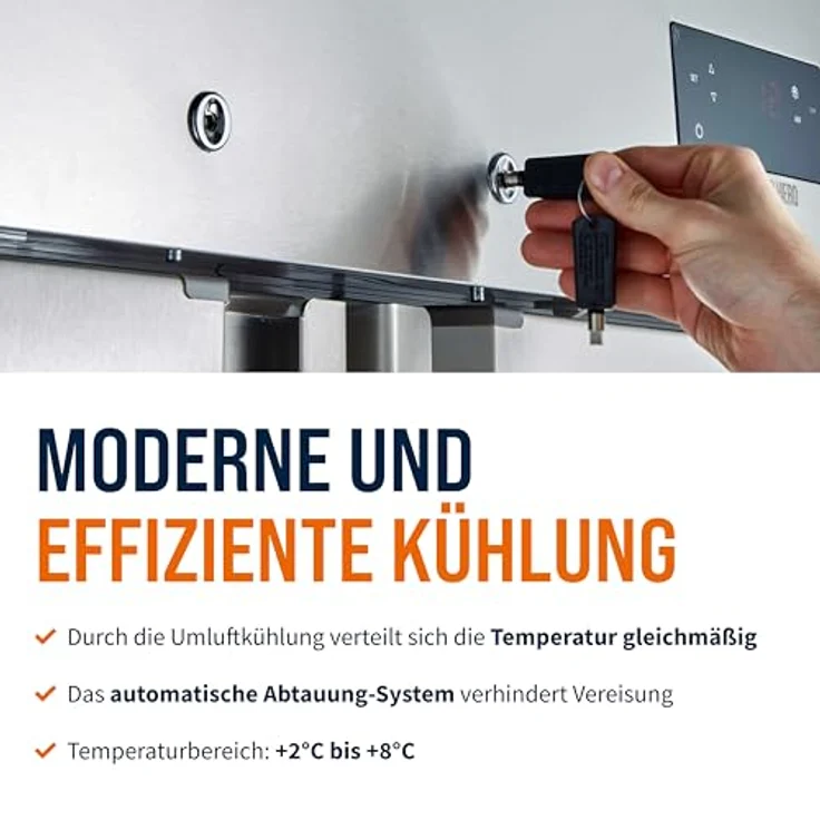 GASTROHERO Kühlschrank ECO 1400 GN 2/1 Monoblock, 1350 Liter Volumen, 6 verstellbare Einlegeböden, Edelstahl, digitale Temperaturkontrolle, Umluftkühlung – Bild 7