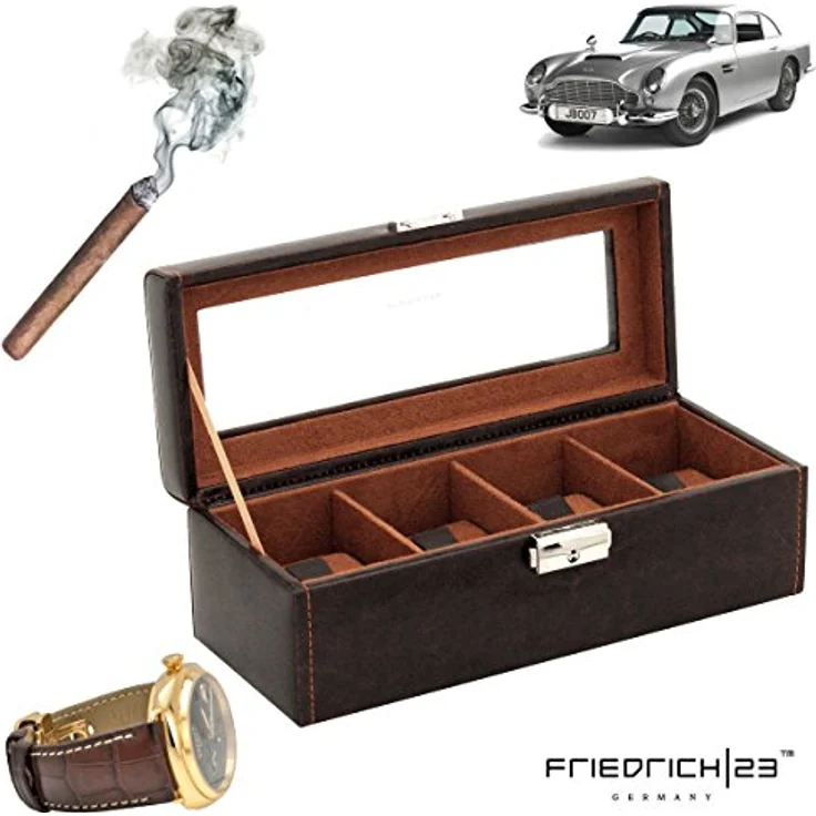 Friedrich Uhrenbox mit Sichtfenster Bond 4 braun – Bild 2