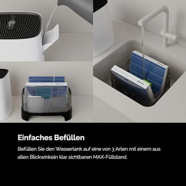 Meaco Armin Luftbefeuchter 680 ml für bis zu 89 m2, 4,7 L Tank, geeignet für weiches & hartes Wasser, keine weißen Rückstände, leise Betrieb (MEACO) – Bild 5
