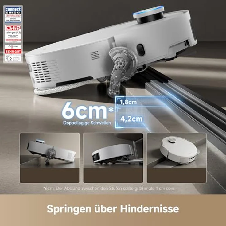 Dreame X50 Ultra White - 14.4V, 20,000 Pa Suction, 270 Min Runtime, Fall & Obstacle Sensors – Bild 2